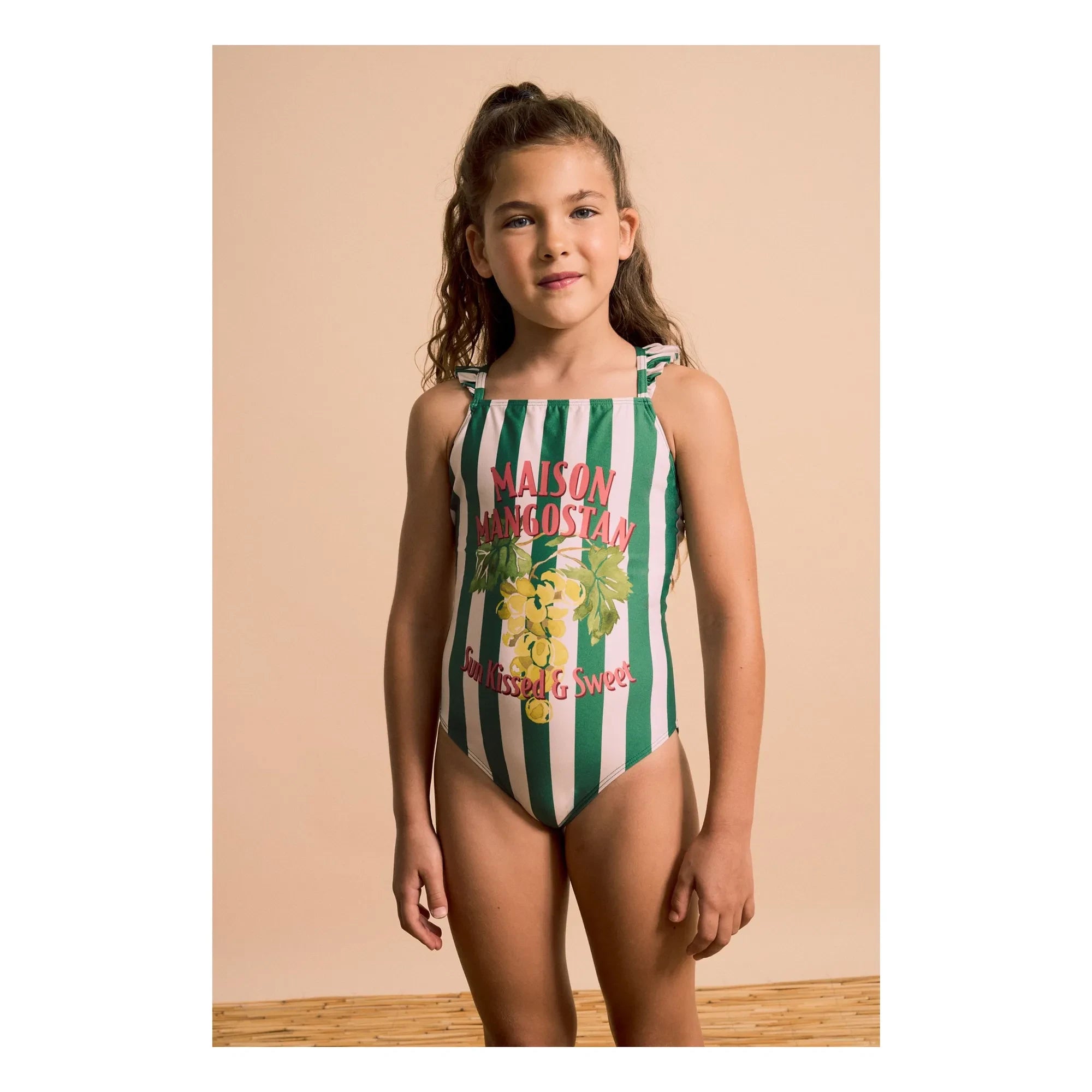 Maison Mangostan - Bañador Rayas Uva Pasa | Verde