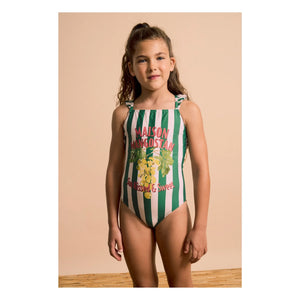 Maison Mangostan - Bañador Rayas Uva Pasa | Verde