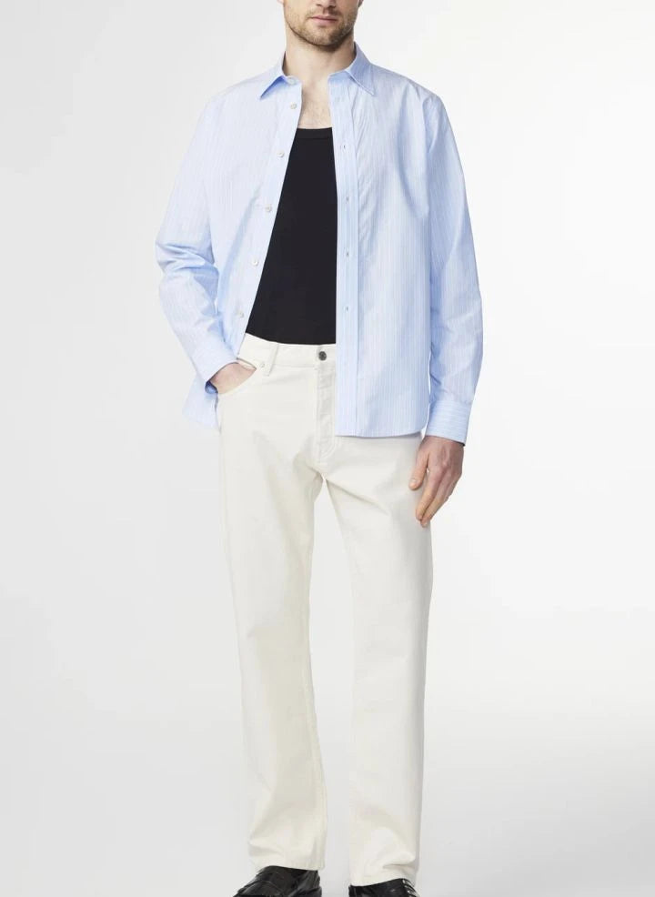 NN.07 - Camisa de rayas Colby 5329 algodón Pima | Ecru
