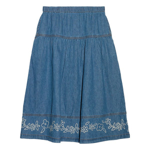 Hundred Pieces - Falda Bordada Cally | Azul denim