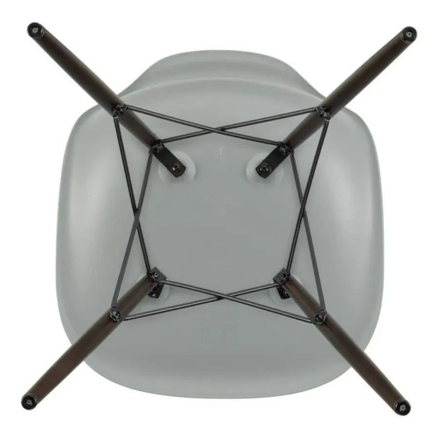 Vitra - Silla DSW de plástico - base de arce - Charles & Ray Eames | Gris claro