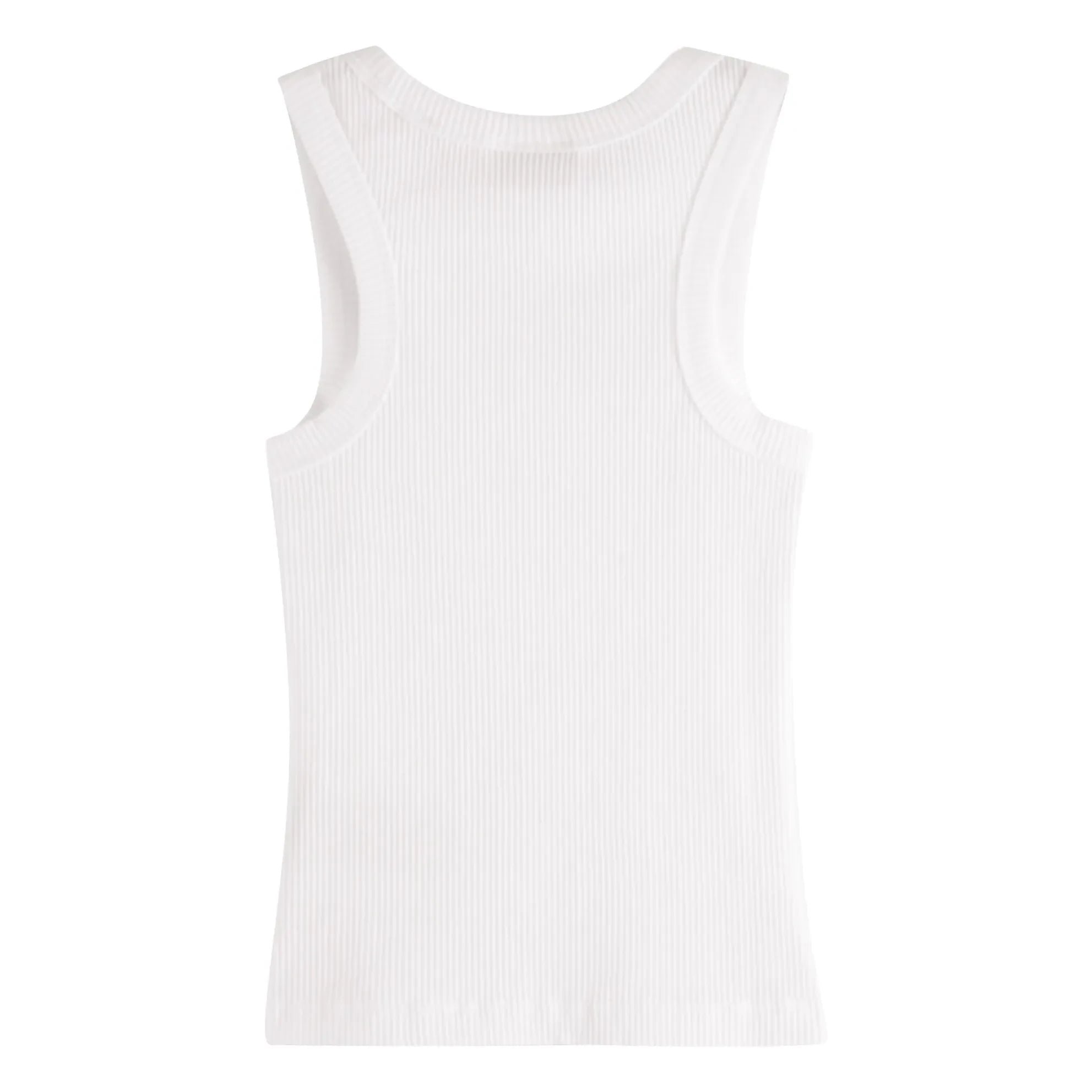 Scotch & Soda - Camiseta sin mangas de algodón orgánico acanalado | Blanco