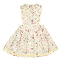 Bebe Organic - Vestido de babero con volantes Annice Fleurie | Blanco