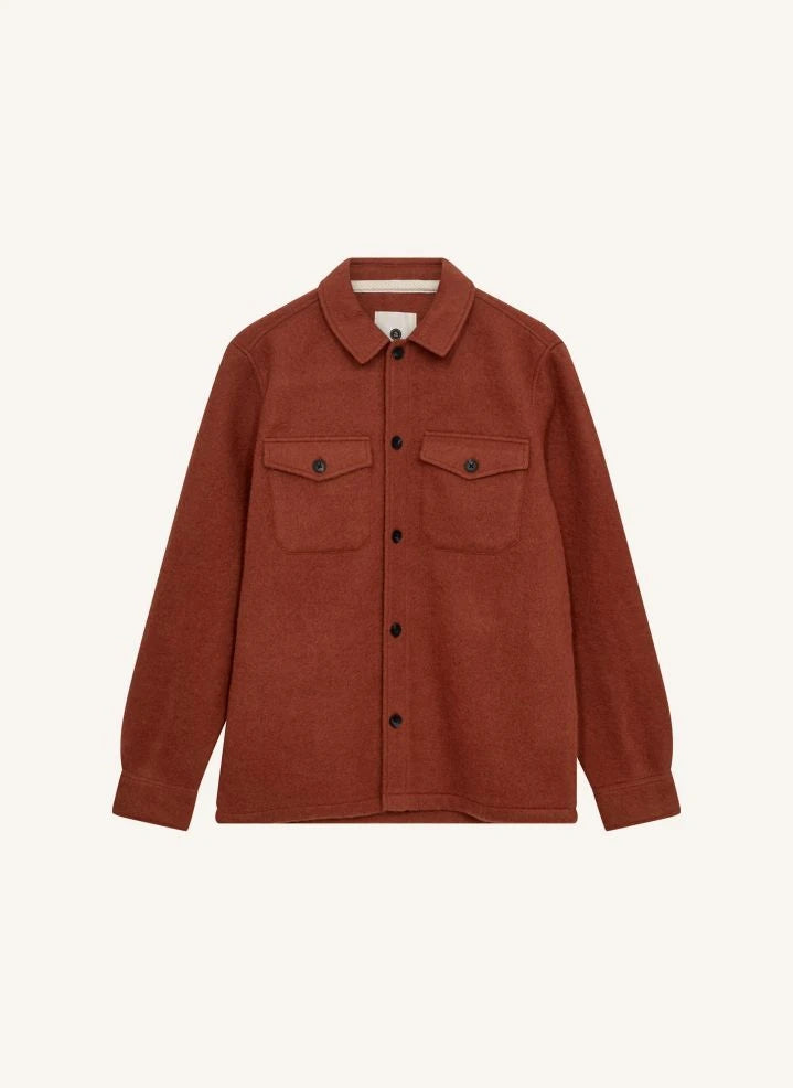 Anerkjendt - Camisa Overshirt de Lana Akoscar | Terracota