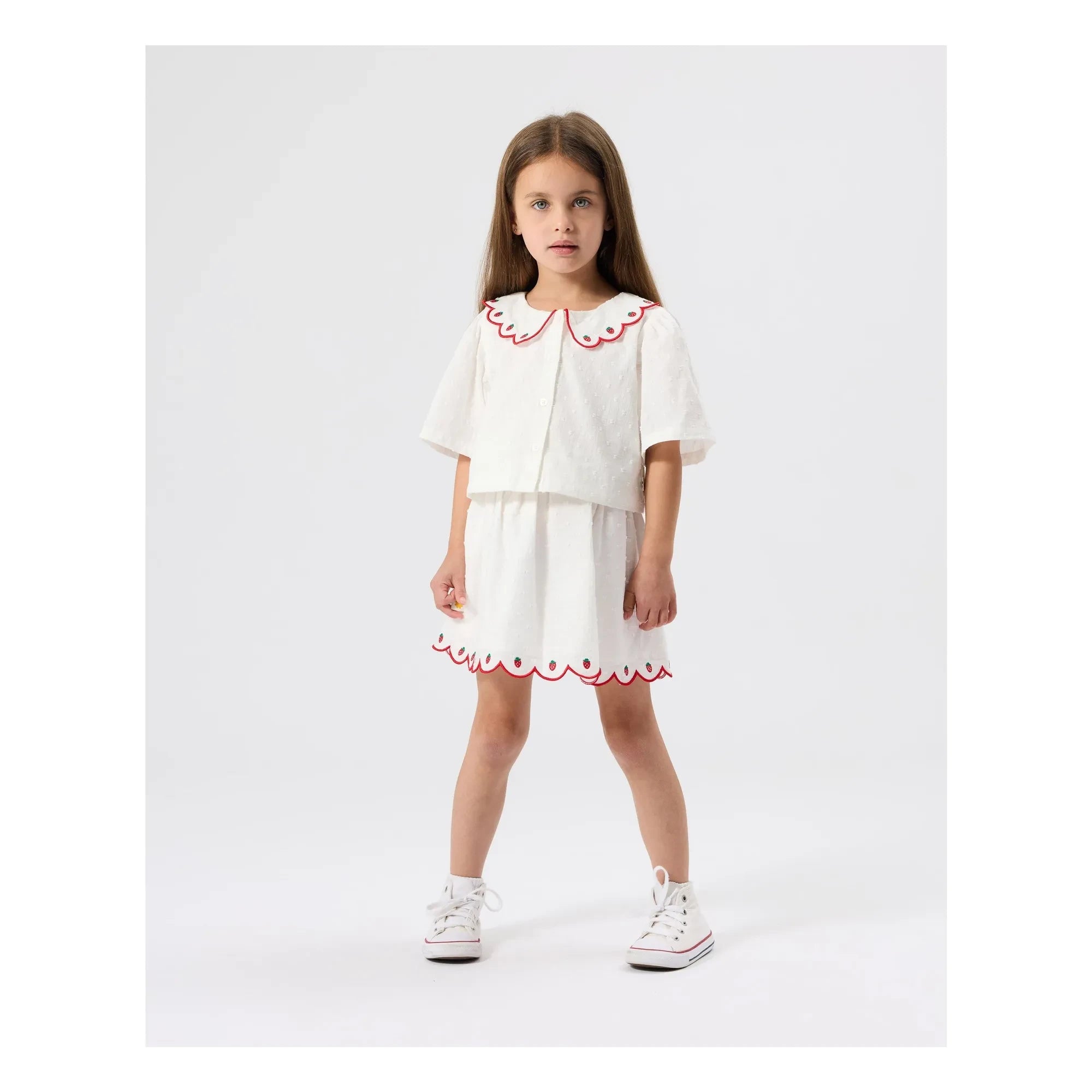 Goldie + Ace - Blusa corta fresa | Marfil