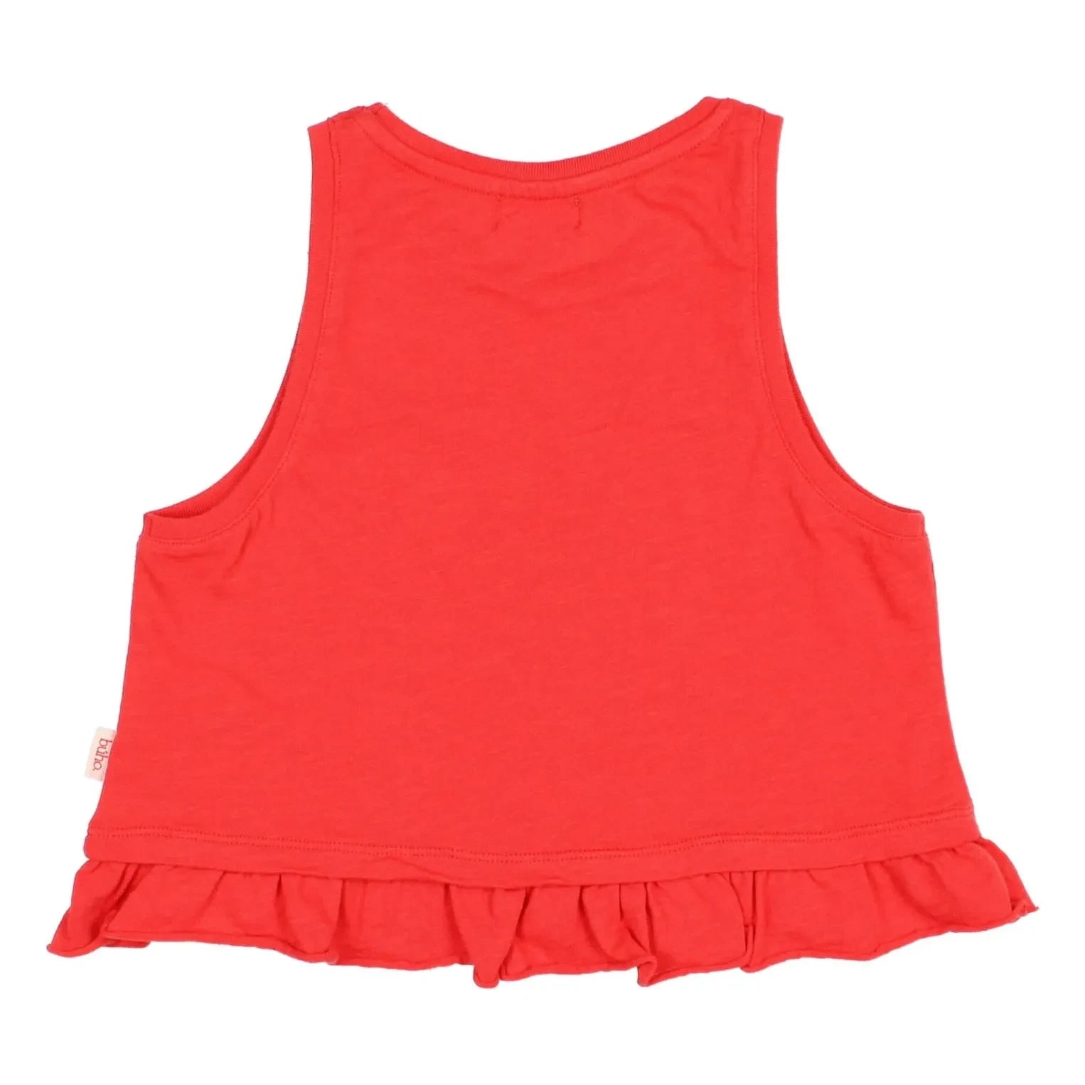 Búho - Blusa Volante con Flores Algodón Orgánico | Rojo