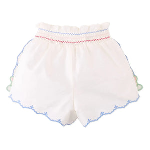 Gingersnaps - Jisoo - Short bordado para bebé | Blanco