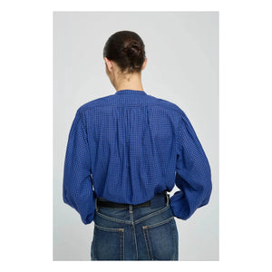 Laurence Bras - Blusa de Cuadros Gingham de Algodón Magrita | Azul