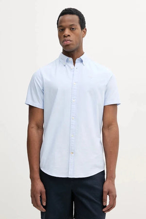 Camisa de hombre Barbour de algodón Oxford Oxtown de manga corta entallada