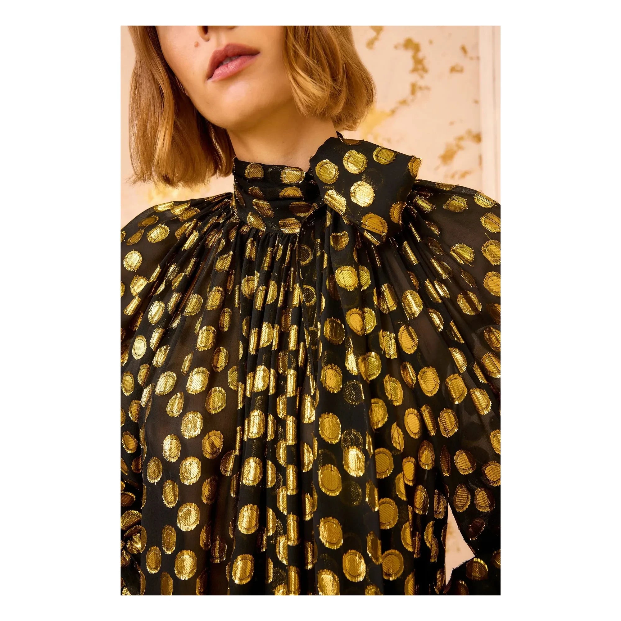 Ulla Johnson - Loretta Metalik İpek Elbise | Siyah