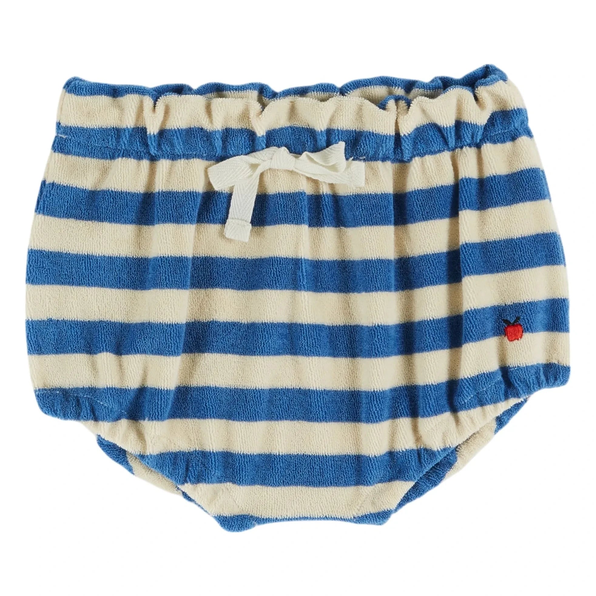 Emile et Ida - Bloomer de algodón orgánico con toalla a rayas azules de manzana | Azul