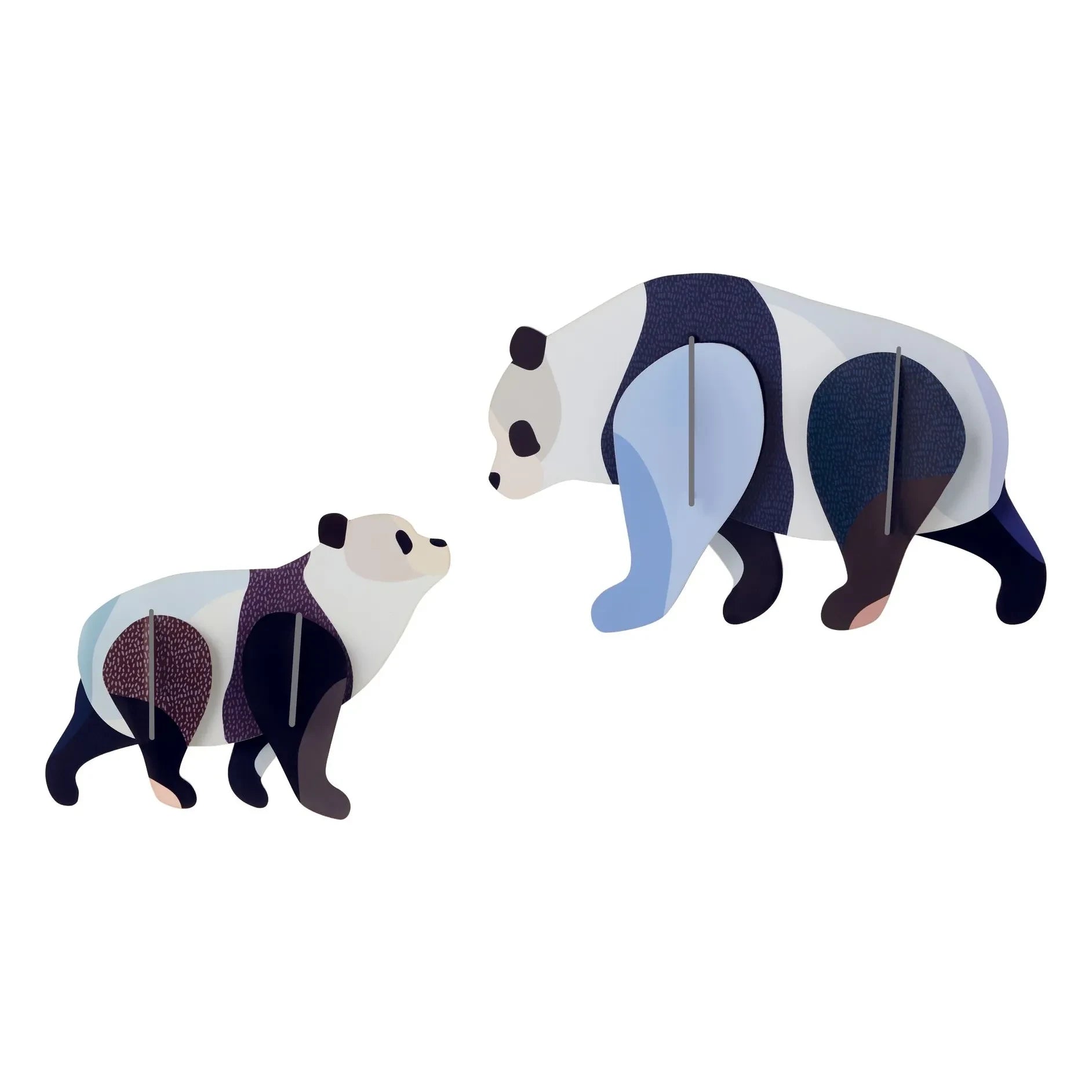 Studio Roof - Decoración de Pared Panda - Juego de 2 | Negro