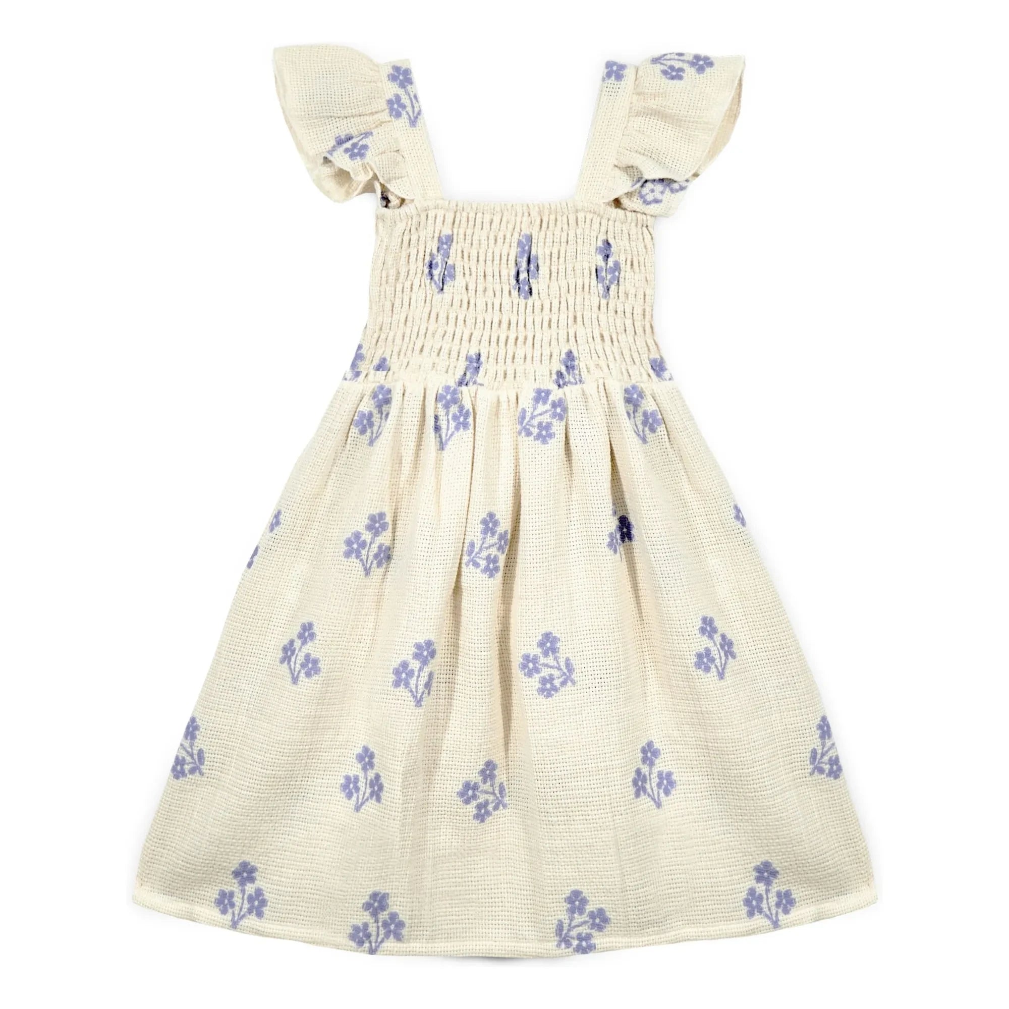 Mipounet - Vestido de Algodón Orgánico Sandrine Fleurie | Crudo
