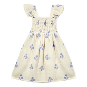 Mipounet - Vestido de Algodón Orgánico Sandrine Fleurie | Crudo