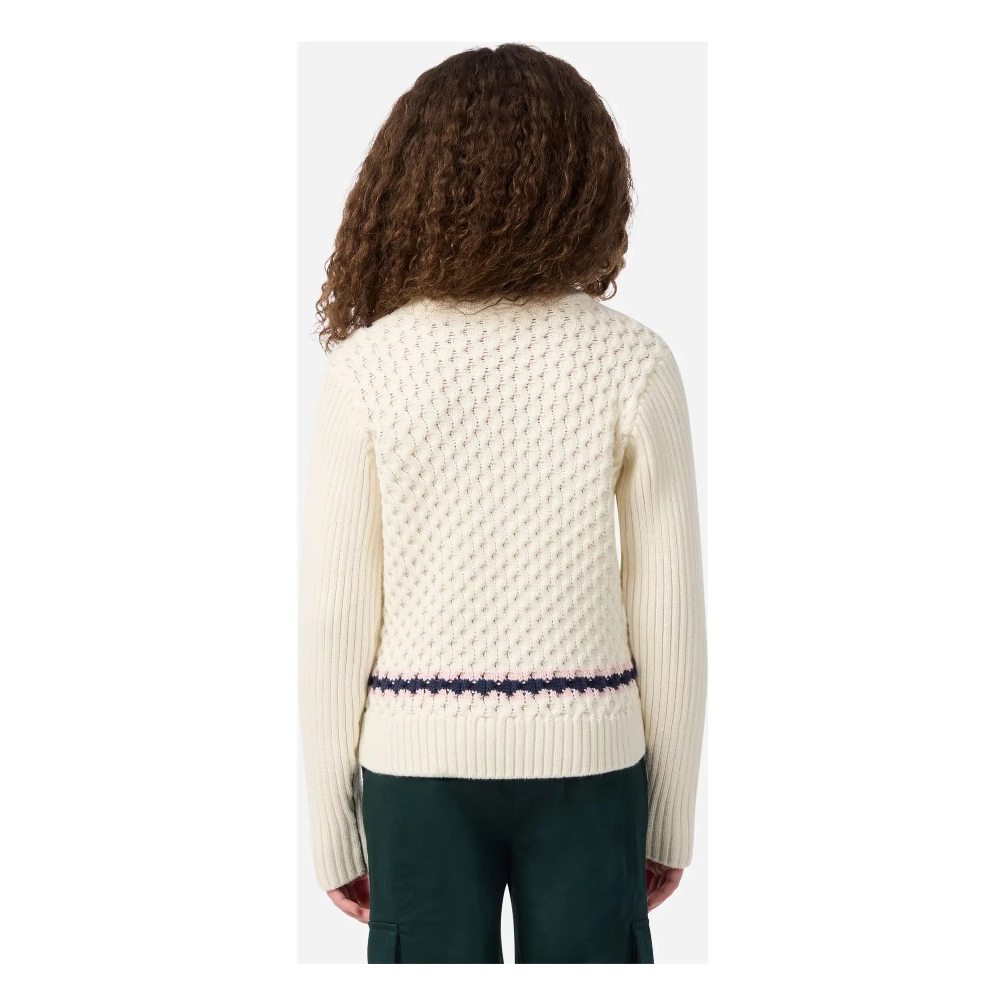 Lacoste - Jersey de punto trenzado de algodón orgánico | Crudo