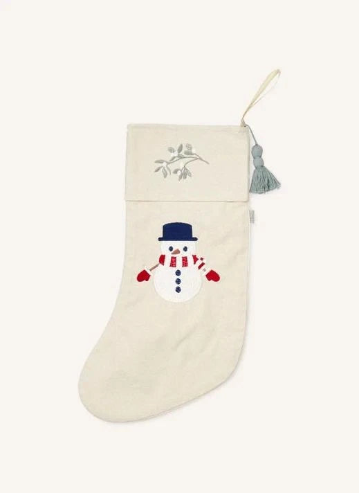 Cam Cam - Calcetín navideño de muñeco de nieve | Crudo
