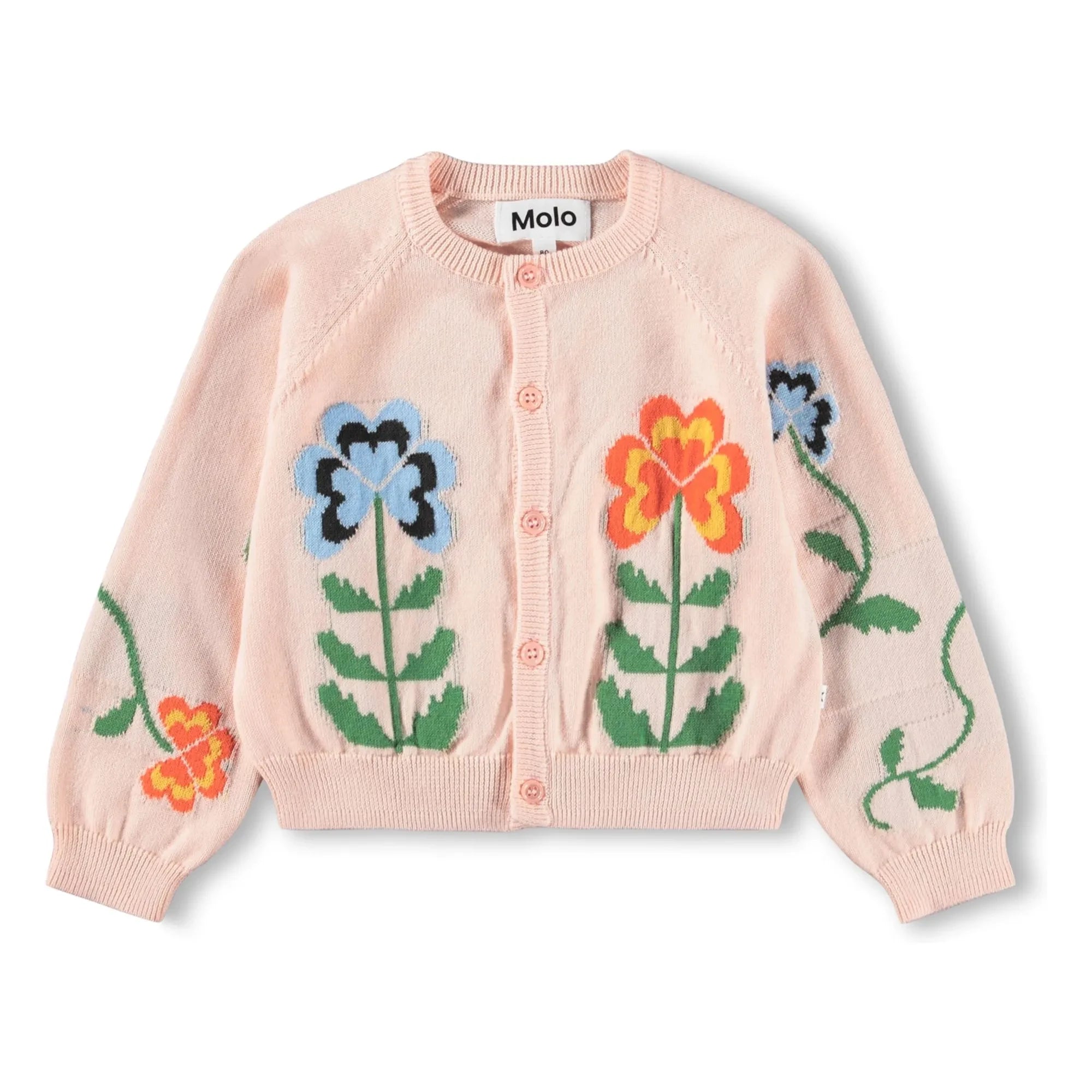 Molo - Cárdigan floral de algodón orgánico Gert | Rosa claro