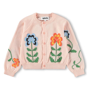 Molo - Cárdigan floral de algodón orgánico Gert | Rosa claro
