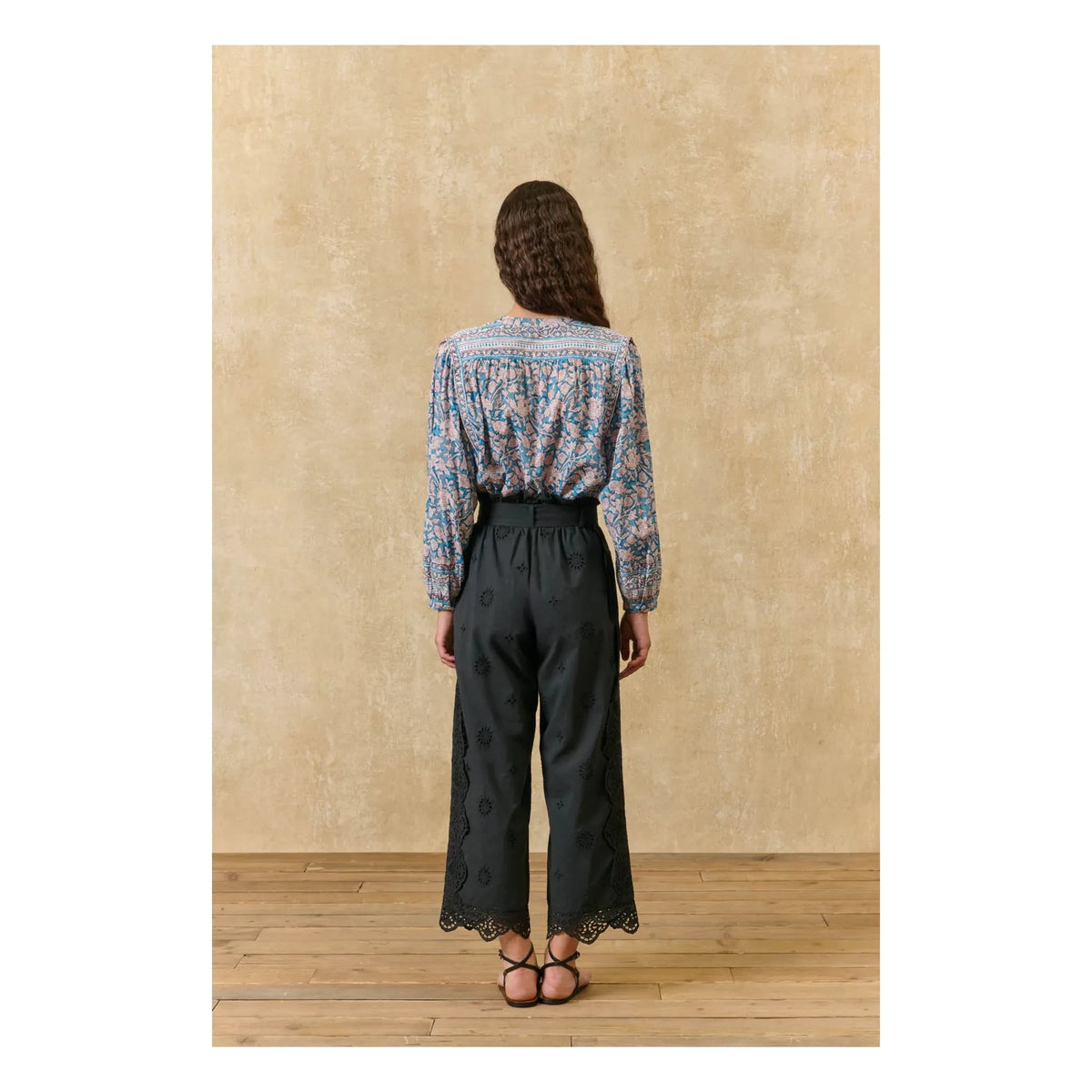 Louise Misha - Blusa Jane de algodón orgánico | Azul