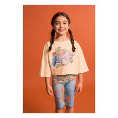 Maison Mangostan - Camiseta corta floral | Amarillo pálido
