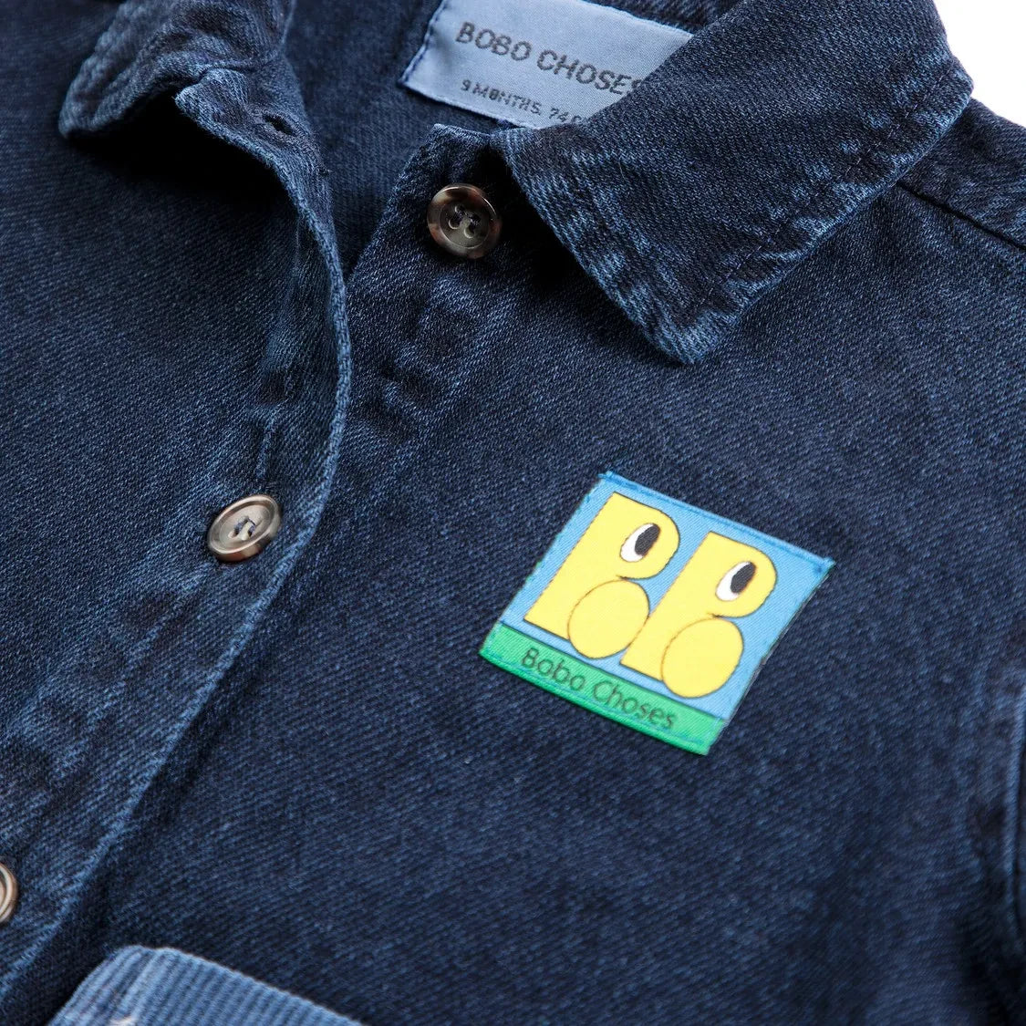 Bobo Choses - Bebek Denim Geri Dönüştürülmüş Pamuk Gömlek | Koyu Mavi