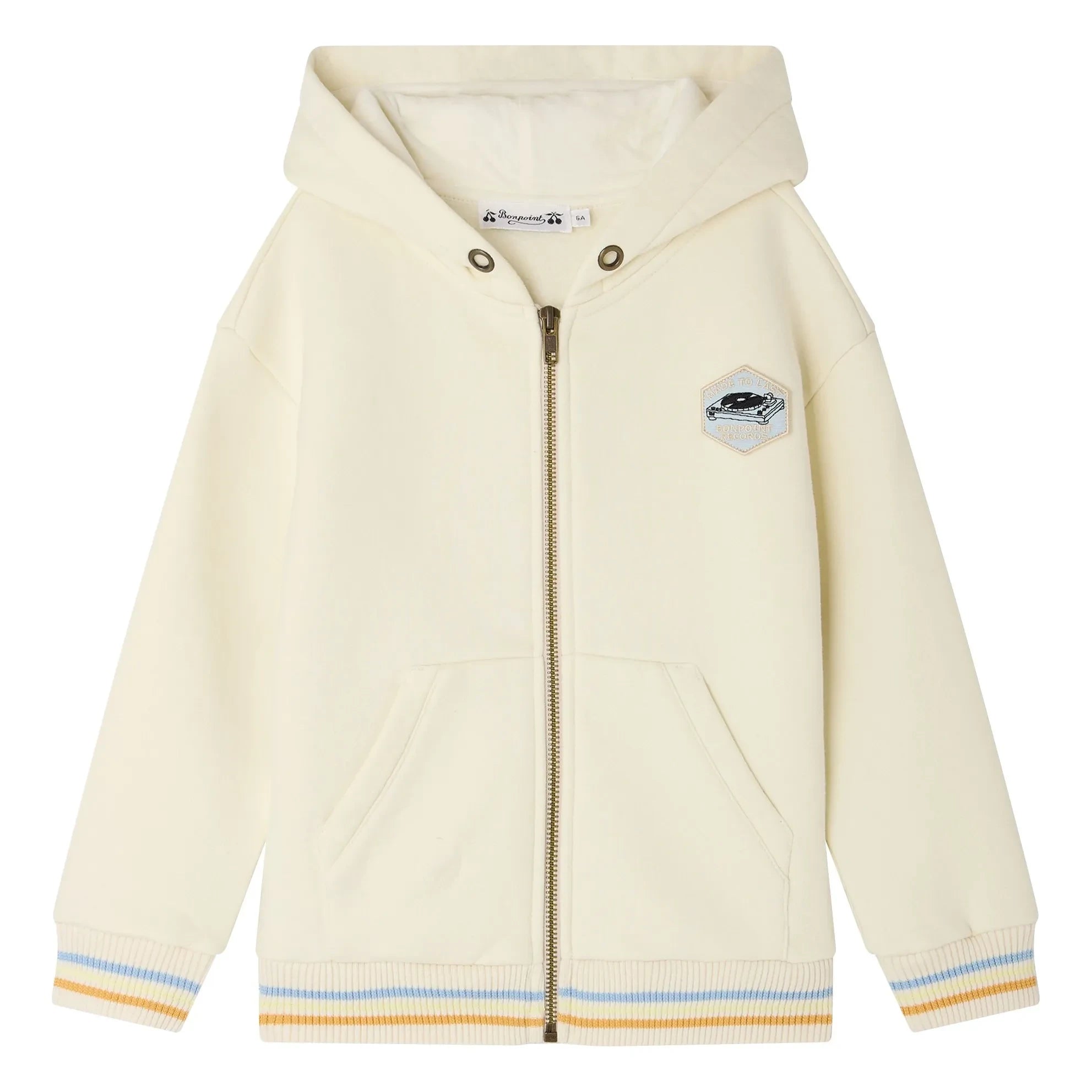 Bonpoint - Elroy Ecusson Kapüşonlu Sweatshirt Organik Pamuk | Ekru