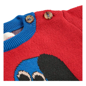 Bobo Choses - Jersey de perro de algodón orgánico colorblock Bebé | Rojo