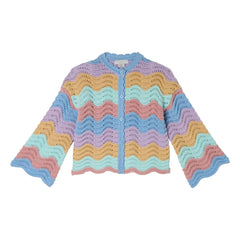 Stella McCartney Kids - Cárdigan de ganchillo de algodón orgánico | Azul