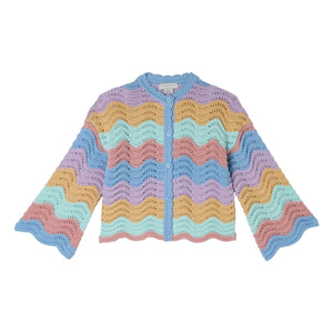 Stella McCartney Kids - Cárdigan de ganchillo de algodón orgánico | Azul