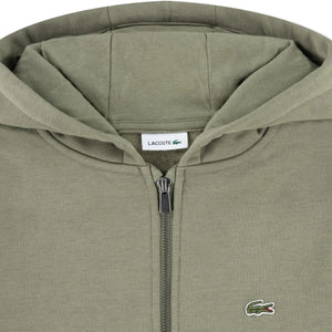 Lacoste - Sudadera con Capucha y Cremallera con Logo Detallado | Caqui