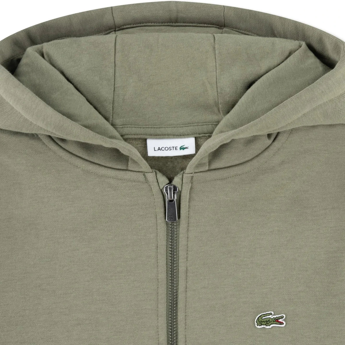 Lacoste - Sudadera con Capucha y Cremallera con Logo Detallado | Caqui