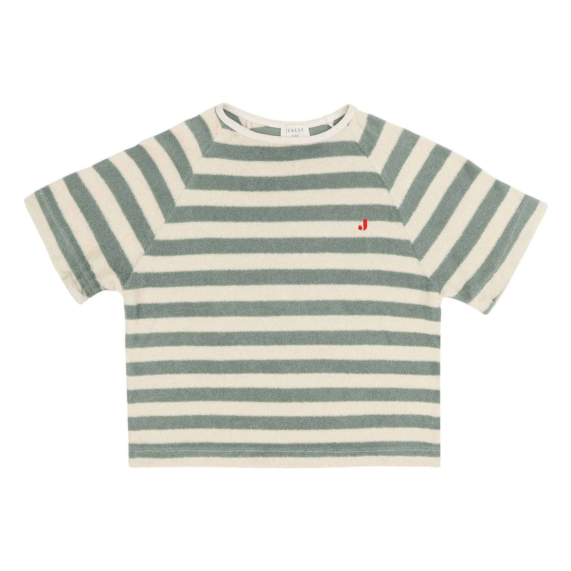 Jenest - Camiseta de algodón orgánico a rayas | Caqui