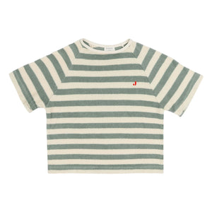 Jenest - Camiseta de algodón orgánico a rayas | Caqui