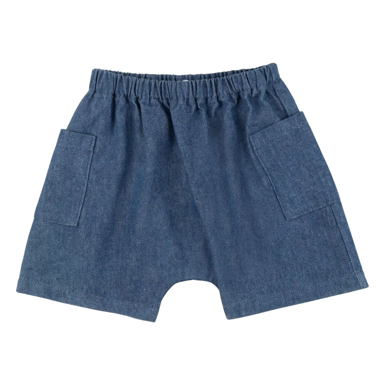 Babe & Tess - Pantalón corto cargo de mezclilla Vittorio | Azul