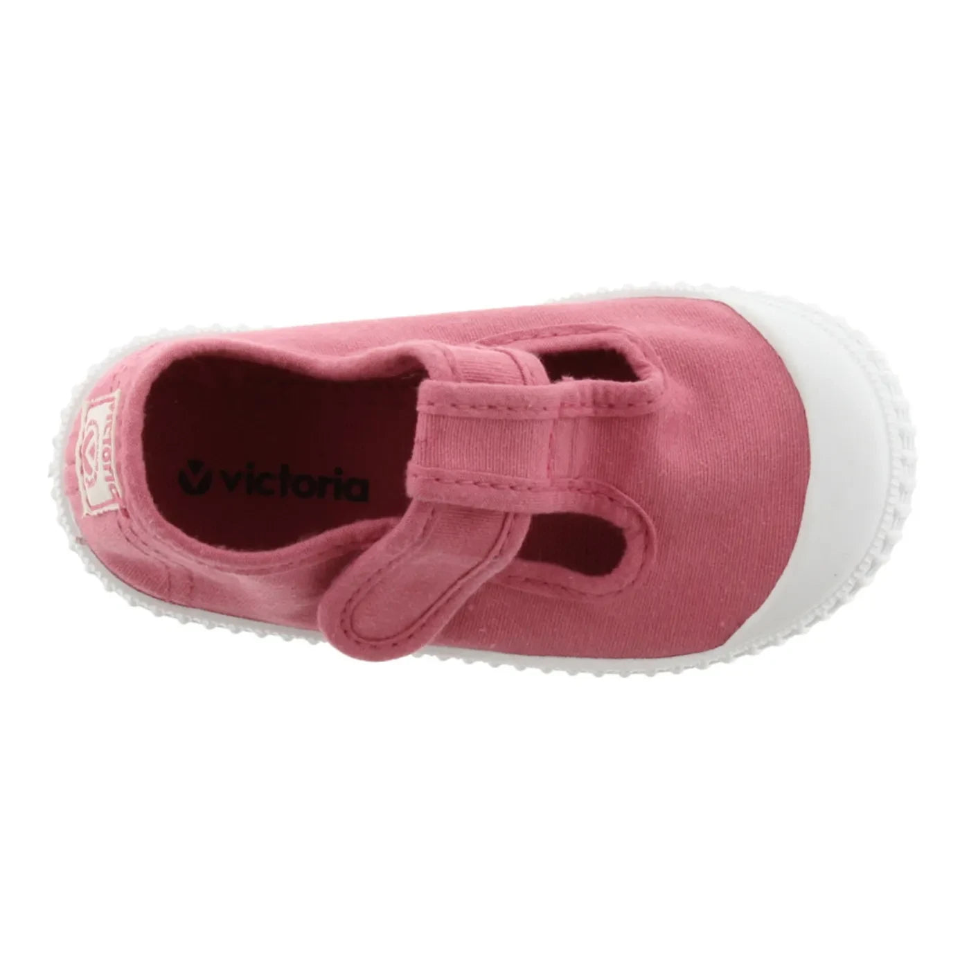 Victoria - Zapatillas de lona rosas con sandalias y velcro
