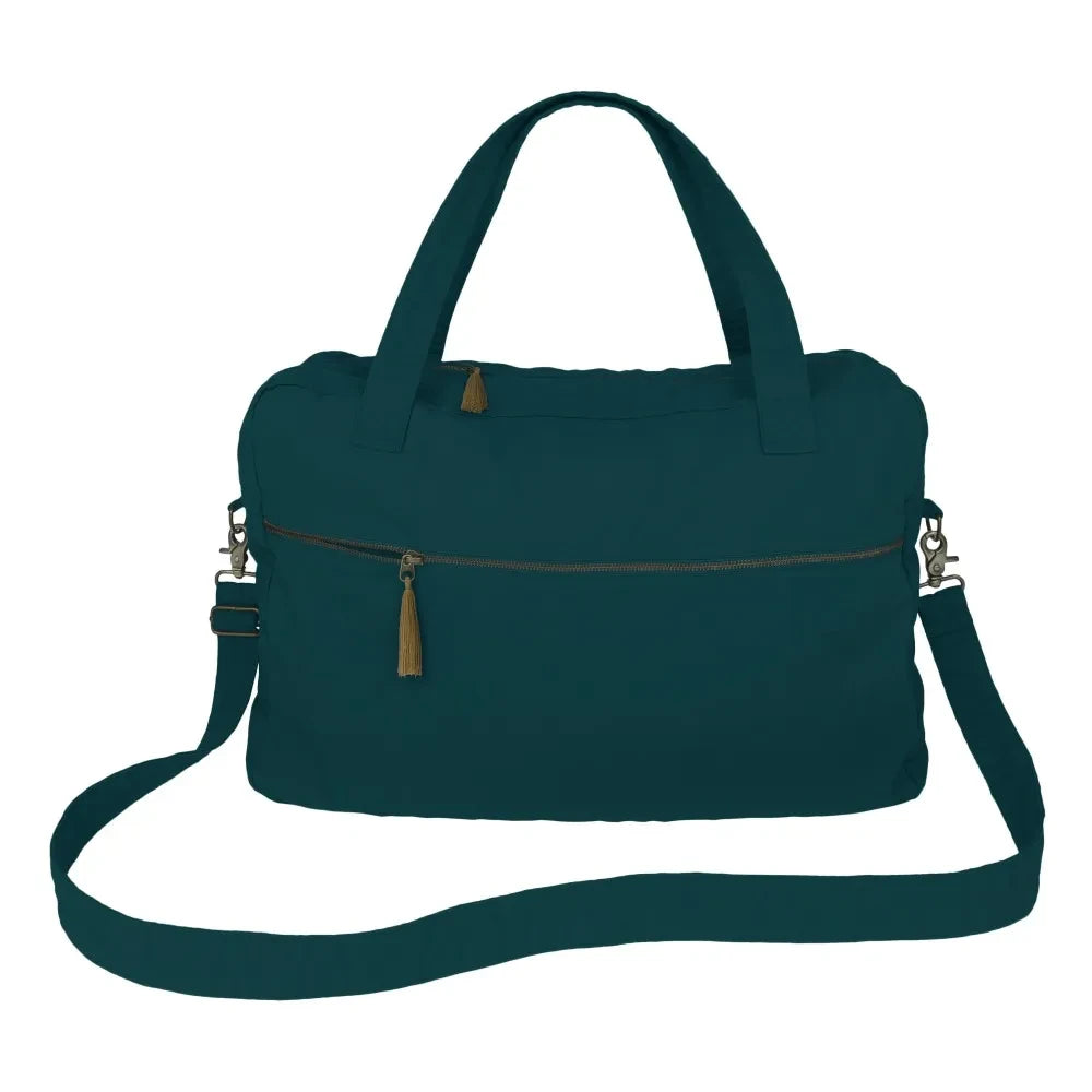 Numero 74 - Bolsa de fin de semana de algodón orgánico | Azul verdoso S022