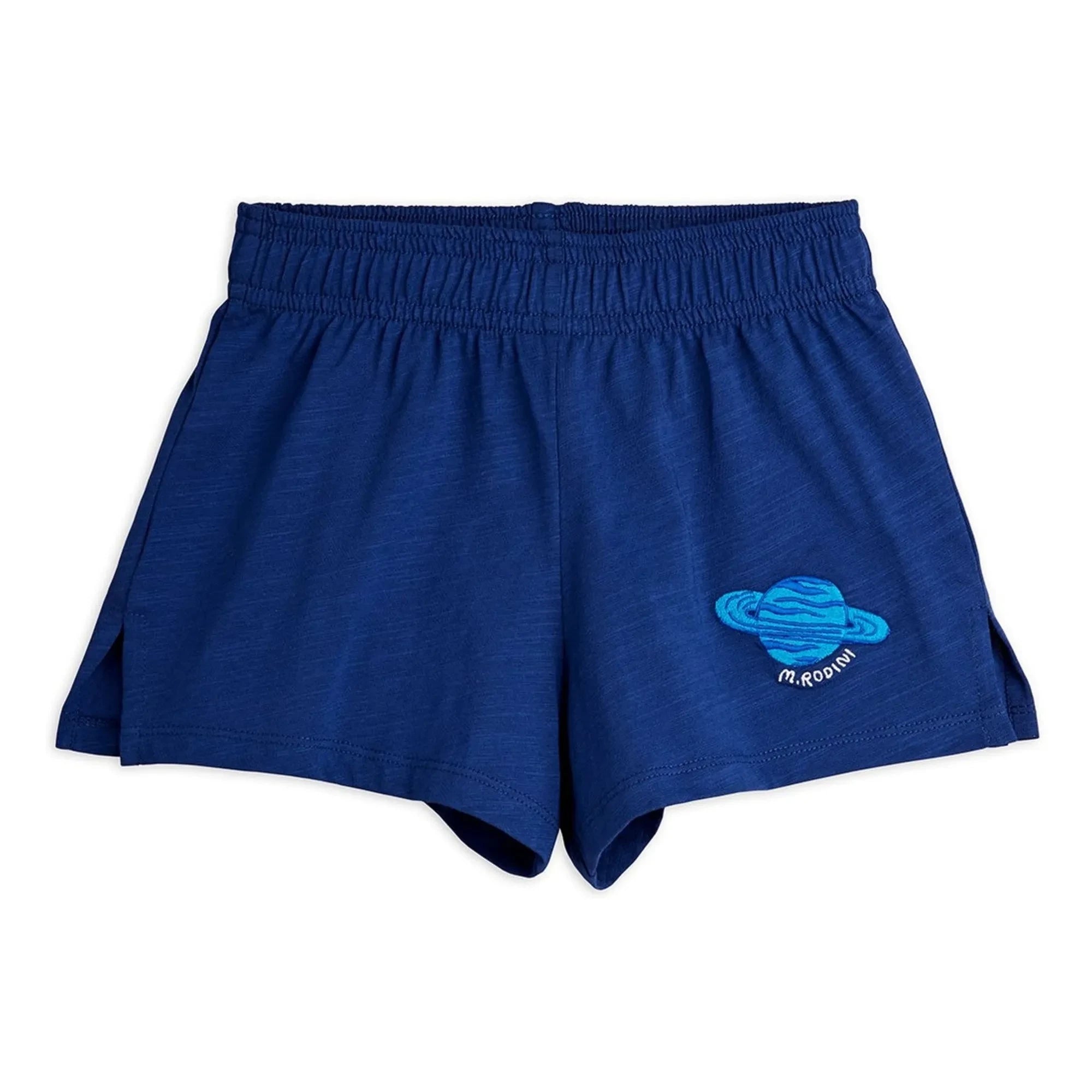Mini Rodini - Pantalón corto azul de algodón orgánico Planète