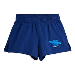 Mini Rodini - Pantalón corto azul de algodón orgánico Planète