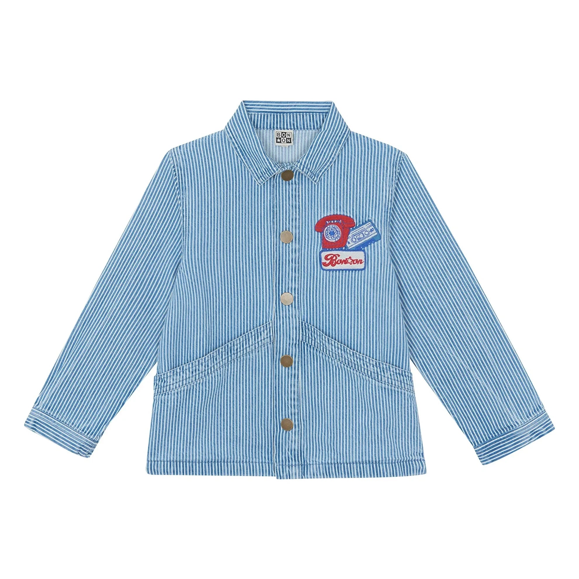 Bonton - Sobrecamisa de rayas de los noventa | Azul