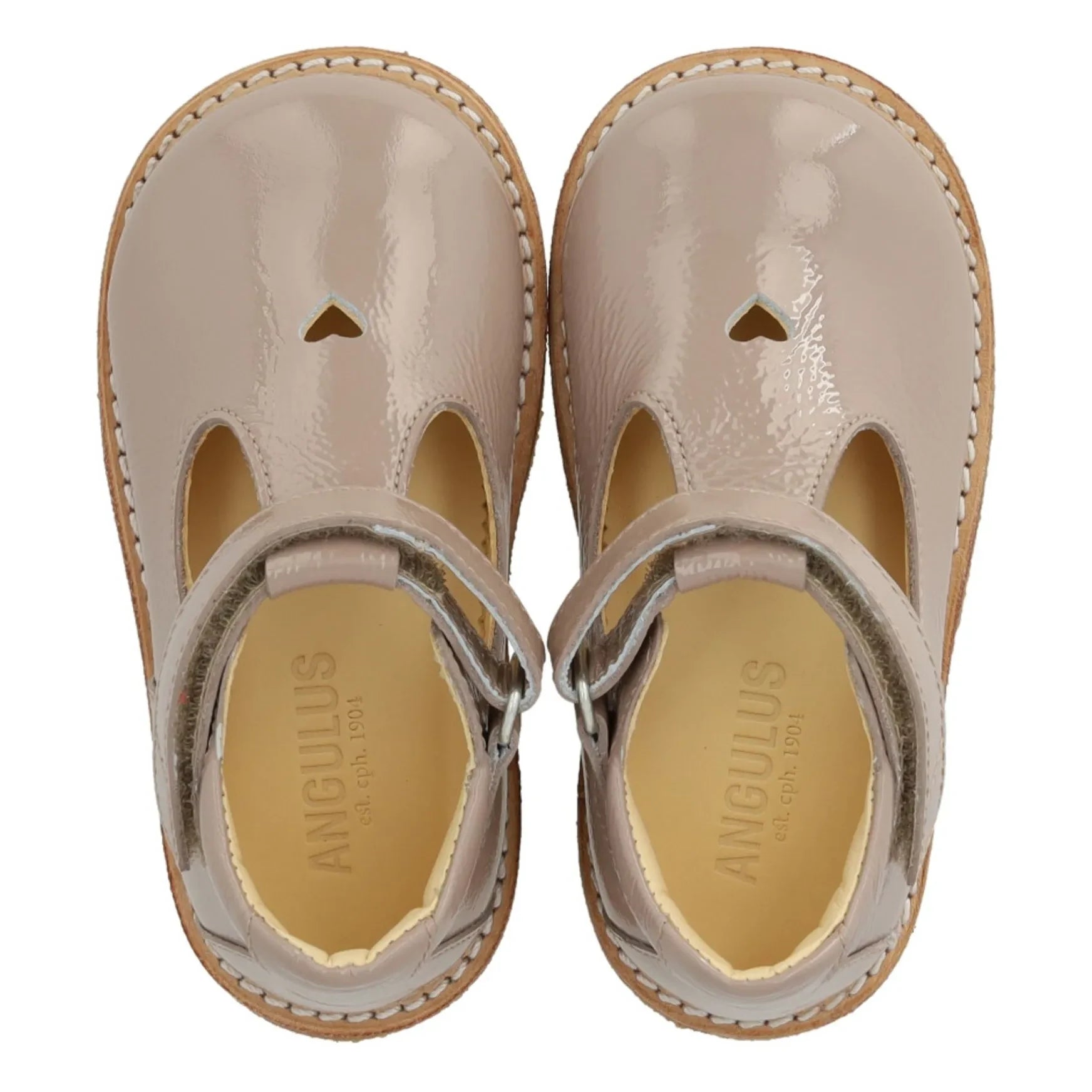 Angulus - Zapatilla clásica para bebé con corazón | Rosa claro