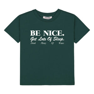 Sporty & Rich - Camiseta Be Nice Algodón reciclado | Verde oscuro
