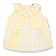 1+ in the family - Vestido Ambracia Vichy Seersucker | Amarillo pálido