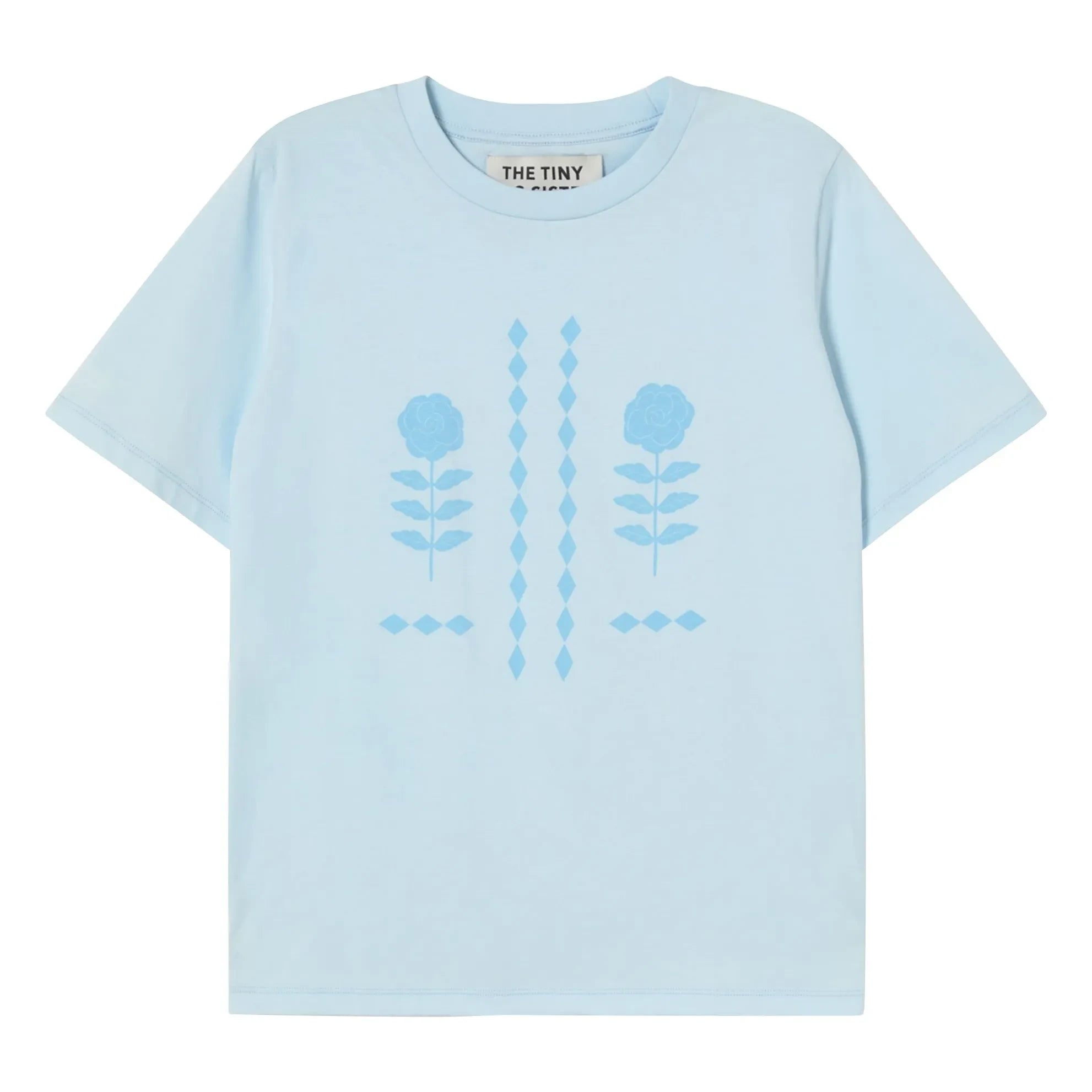The Tiny Big Sister - Camiseta de algodón orgánico Roses | Azul