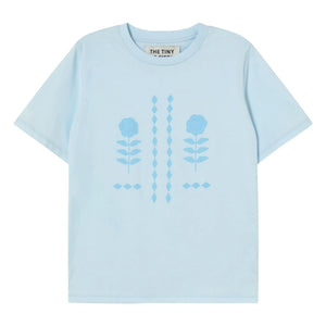 The Tiny Big Sister - Camiseta de algodón orgánico Roses | Azul