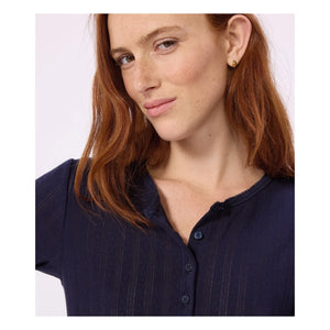 Petit Bateau - Camiseta tunecina de punto | Azul marino