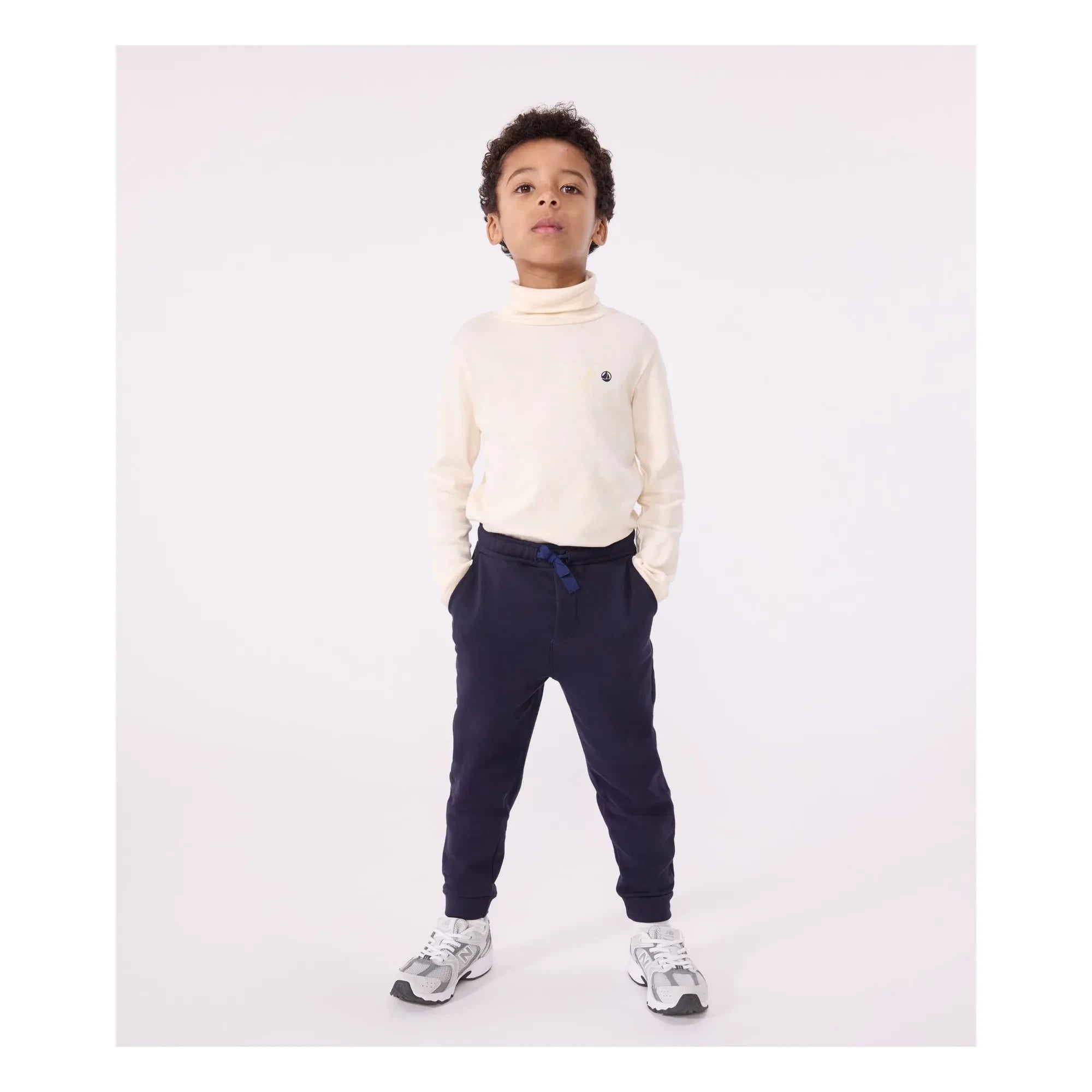 Petit Bateau - Pantalones Jogger de Algodón Orgánico | Azul Marino