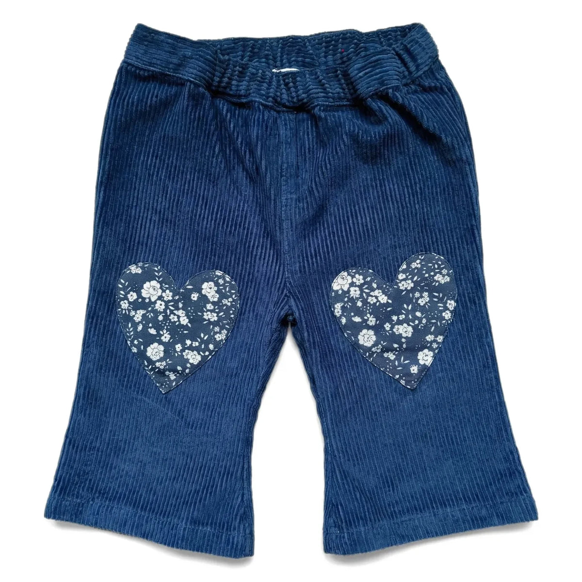 Louis Louise - Holly Hearts Fitilli Kadife Bebek Pantolonu | Lacivert