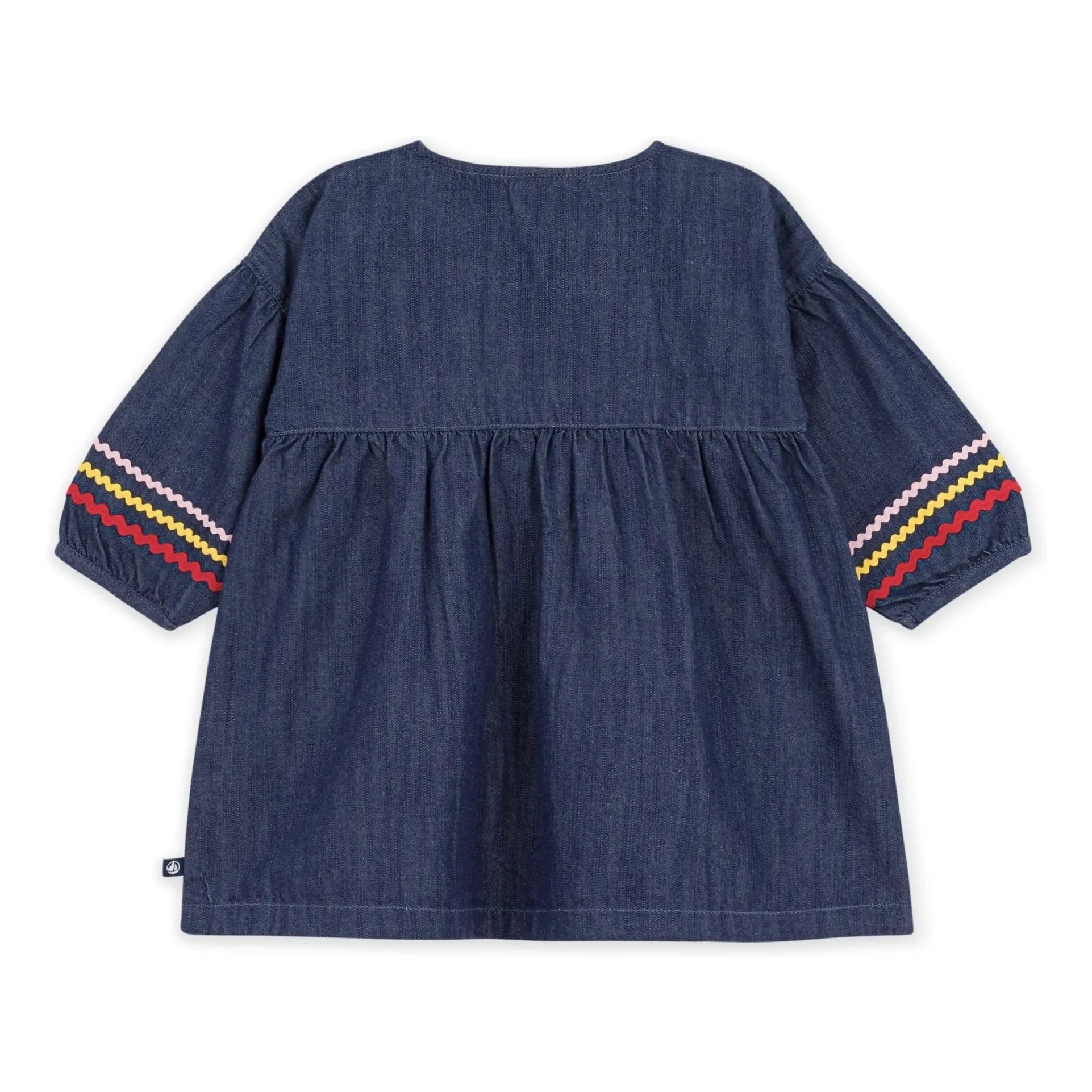 Petit Bateau - Düğmeli Denim Elbise | Koyu Mavi