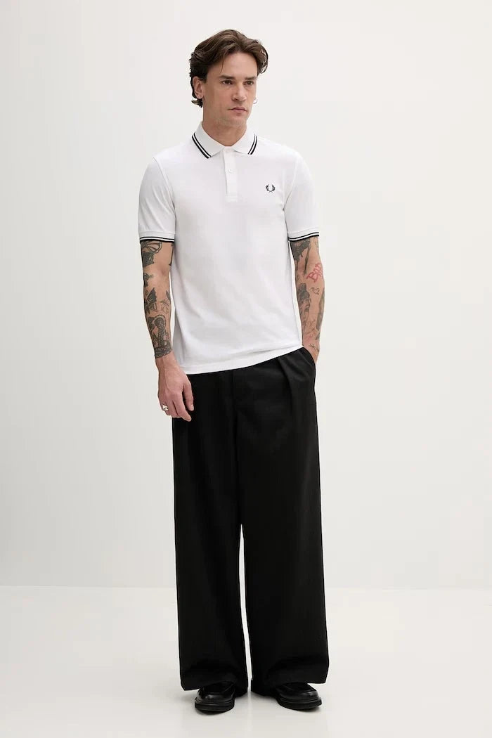 Camiseta de algodón con cuello de piqué Fred Perry Twin Tipped