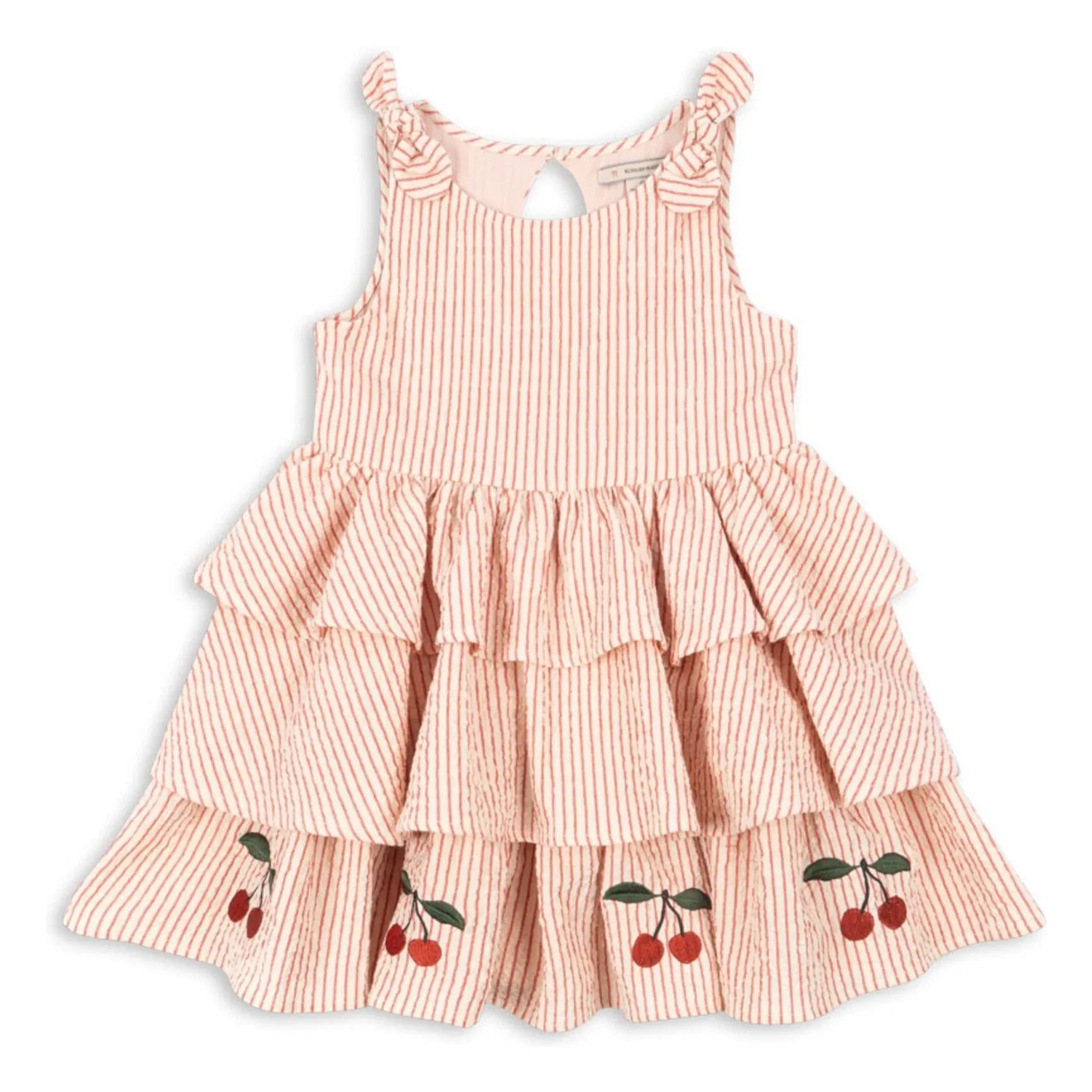 Konges Sløjd - Vestido de algodón orgánico a rayas Ellie | Rojo